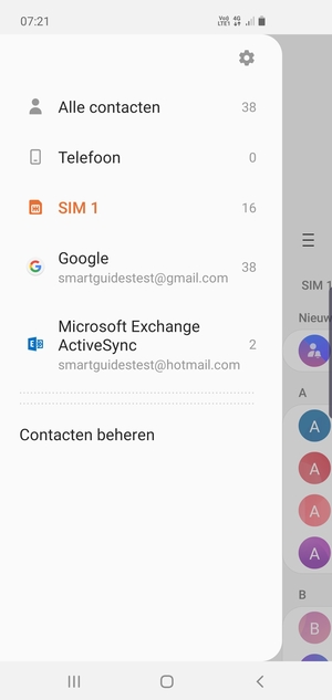 Selecteer Contacten beheren
