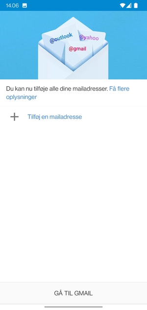 Vælg Tilføj en mailadresse