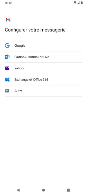 Sélectionnez Outlook, Hotmail et Live