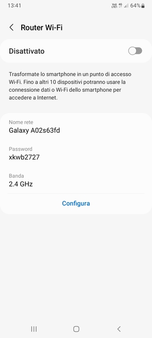 Seleziona Configura