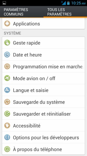 Faites défiler et sélectionnez À propos du téléphone