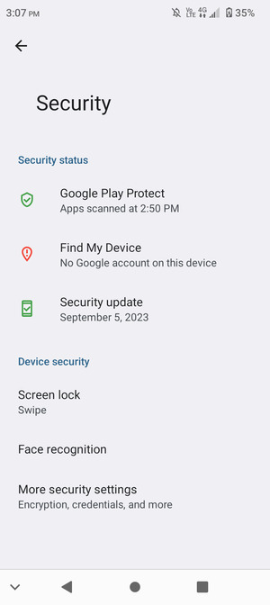 Select Screen lock