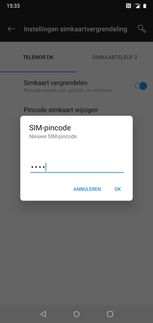 Voer uw Nieuwe SIM-pincode in en selecteer OK