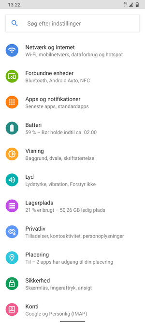 Vælg Netværk og internet