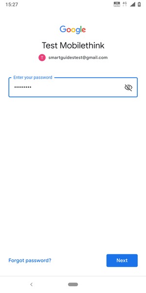 Enter your password and select Next