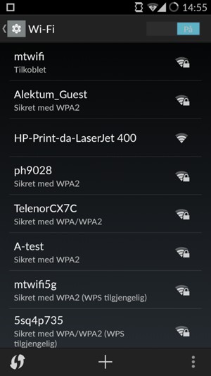 Du er nå koblet til Wi-Fi-nettverket