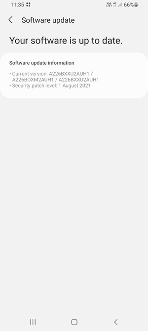 If your phone is up to date, you will see the following screen.