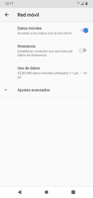 Seleccione Ajustes avanzados