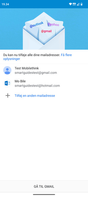 Vælg GÅ TIL GMAIL