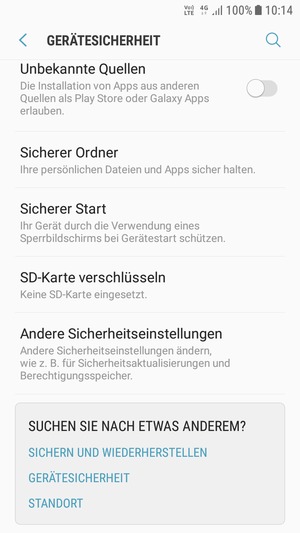 Scrollen Sie und wählen Sie Andere Sicherheitseinstellungen