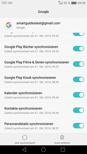 Stellen Sie sicher, dass Kontakte synchronisieren ausgewählt ist