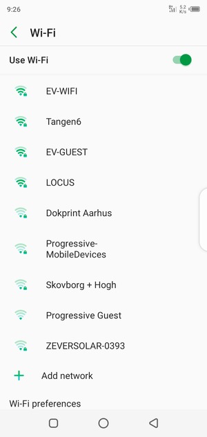 Select the wireless network you want to connect to