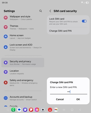 Enter your New SIM card PIN and select OK