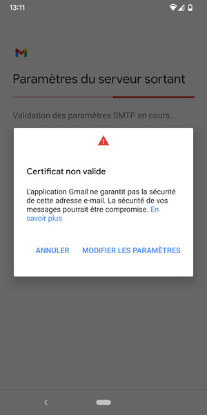 Sélectionnez MODIFIER LES PARAMÈTRES