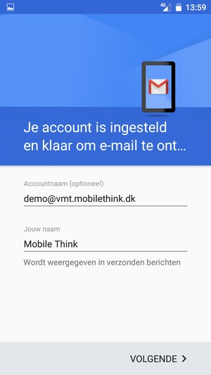 Geef uw account een naam en voer uw naam in. Selecteer VOLGENDE