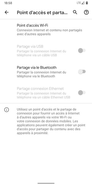 Sélectionnez Point d'accès Wi-Fi