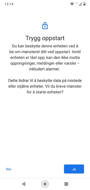 Velg ønsket alternativ
