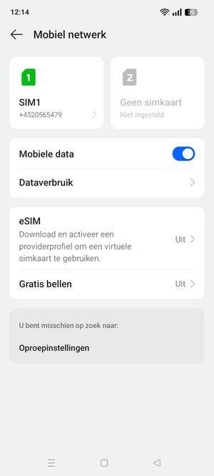 Selecteer eSIM