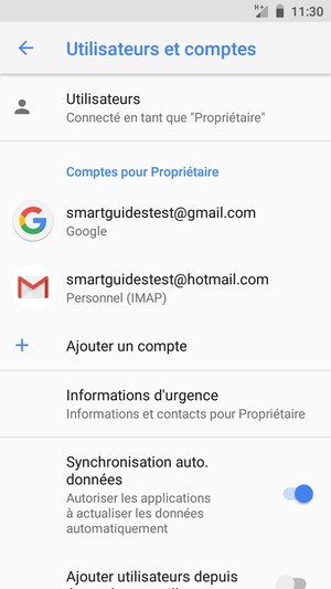 Sélectionnez votre compte Google