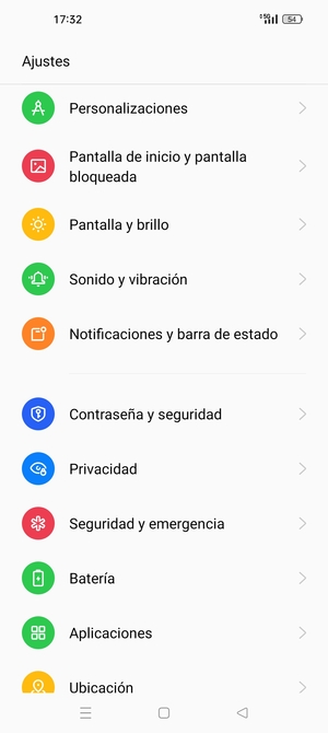 Desplácese y seleccione Contraseña y seguridad