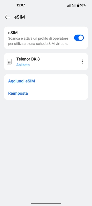 La tua eSIM è ora attivata