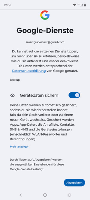 Wählen Sie Akzeptieren