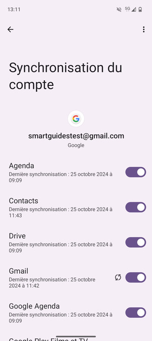Assurez-vous que Contacts est sélectionné