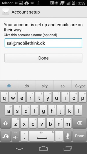Give your account a name and select Done