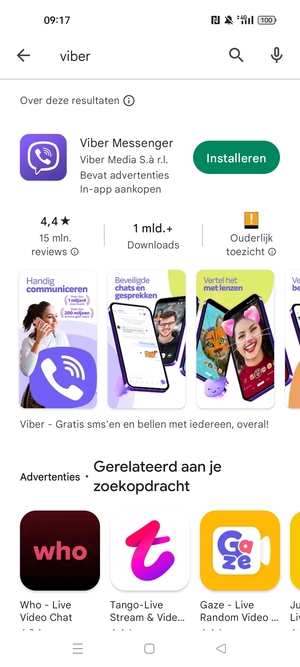 Selecteer de app