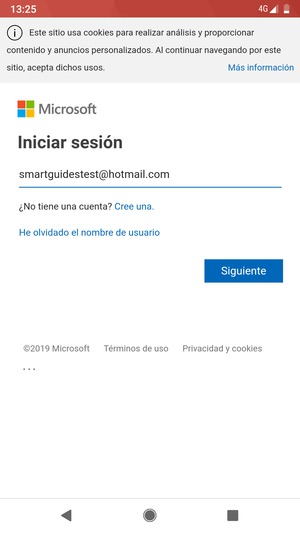 Introduzca su Dirección de correo electrónico y seleccione Siguiente