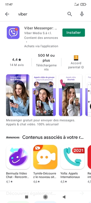 Sélectionnez l'appli