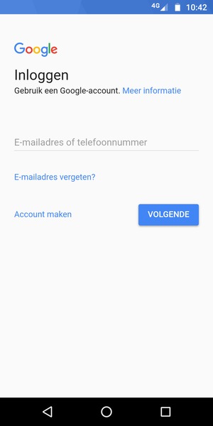 Voer uw Gmail adres in en selecteer VOLGENDE