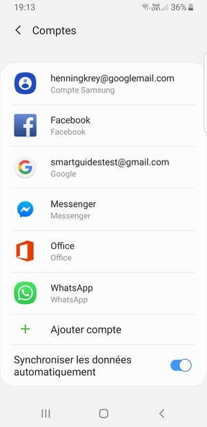 Sélectionnez votre compte Google
