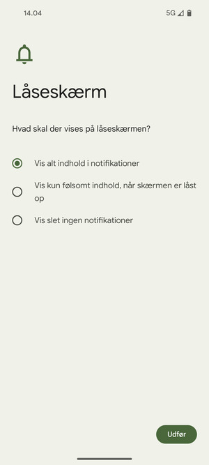 Vælg din foretrukne mulighed og vælg Udfør