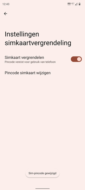 Uw Sim-pincode is gewijzigd