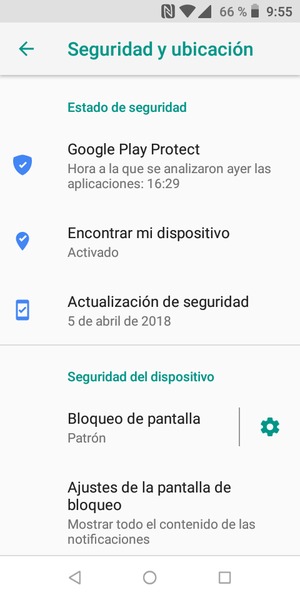 El teléfono ha sido asegurado con un bloqueo de pantalla