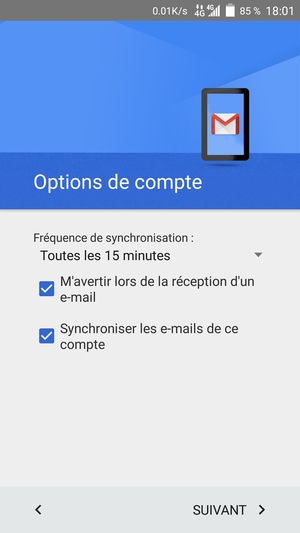 Sélectionnez SUIVANT