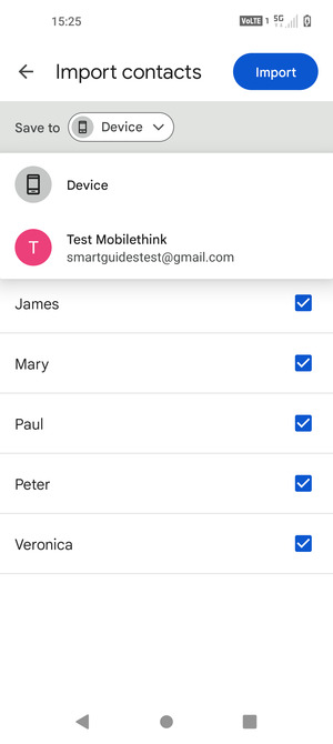 Select your Google account