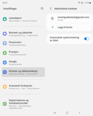 Velg din Google-konto
