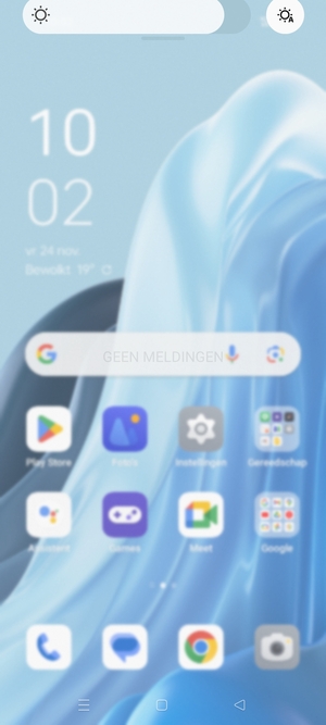 Schuif naar beneden in het bovenste menu