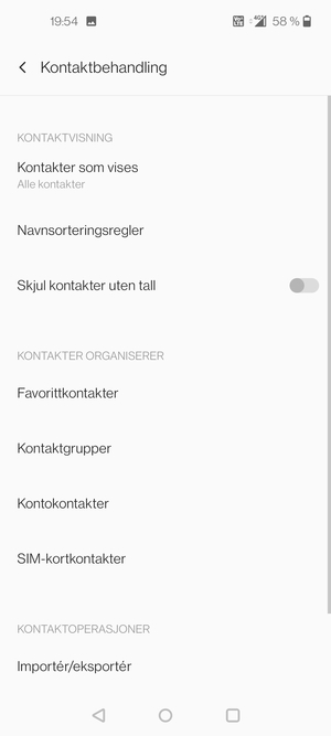 Velg SIM-kortkontakter