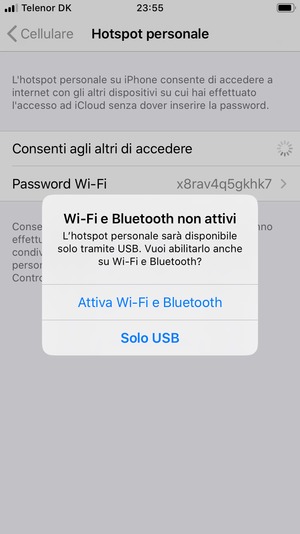 Seleziona Attiva Wi-Fi e Bluetooth
