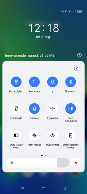 Slå av Wi-Fi og Bluetooth