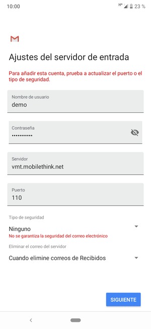 Seleccione SIGUIENTE