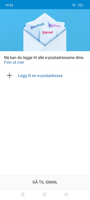 Velg Legg til en e-postadresse