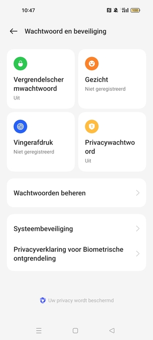 Selecteer Systeembeveiliging