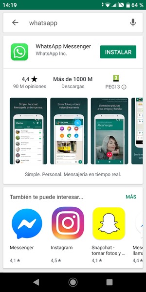 Seleccione la aplicación