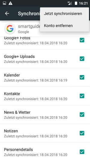 Wählen Sie Jetzt synchronisieren