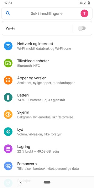 Slå på Wi-Fi