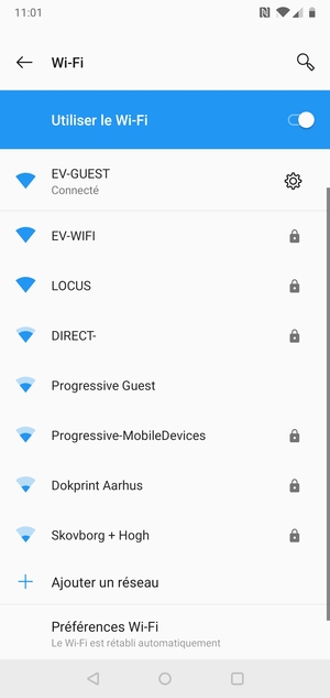 Vous êtes maintenant connecté au réseau Wi-Fi
